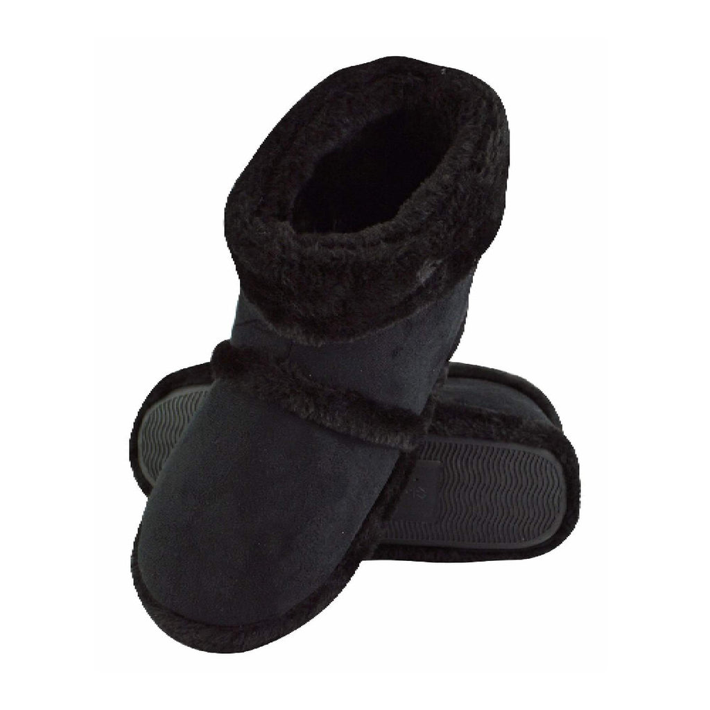 Mens Soft Plush Lined Memory Foam Slipper Booties (6 Sizes)