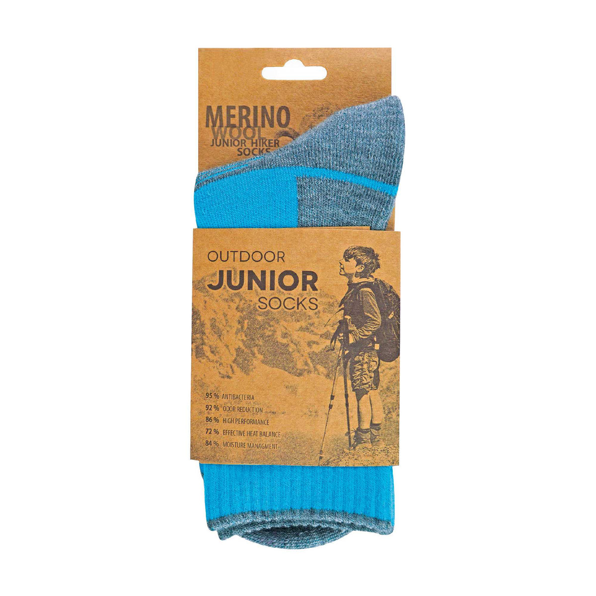 1 Pack Kids Merino Wool Hiking Socks (3 Sizes)
