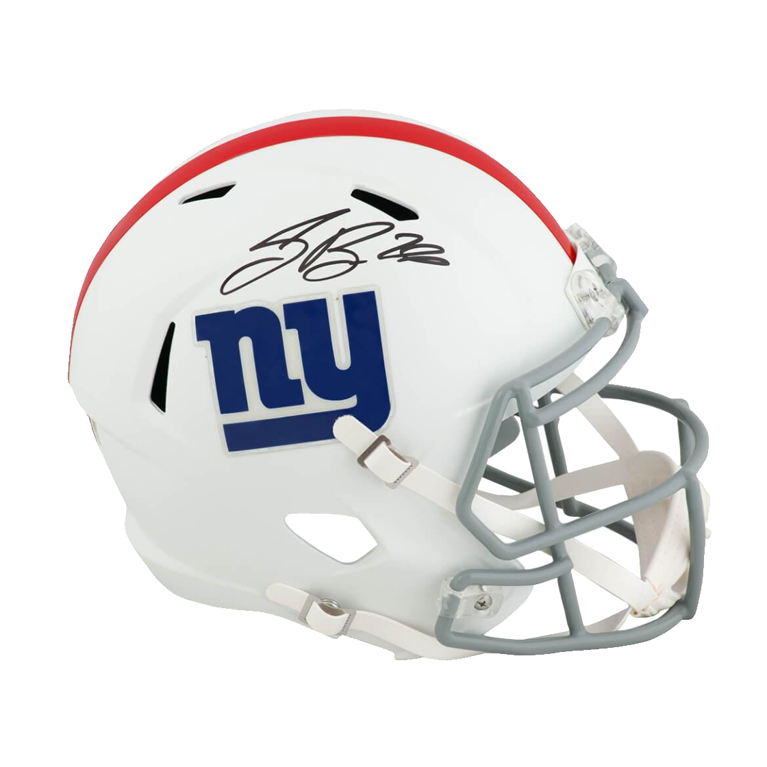 Saquon Barkley Signed Giants Full-Size Flat White Speed Helmet (Fanatics)