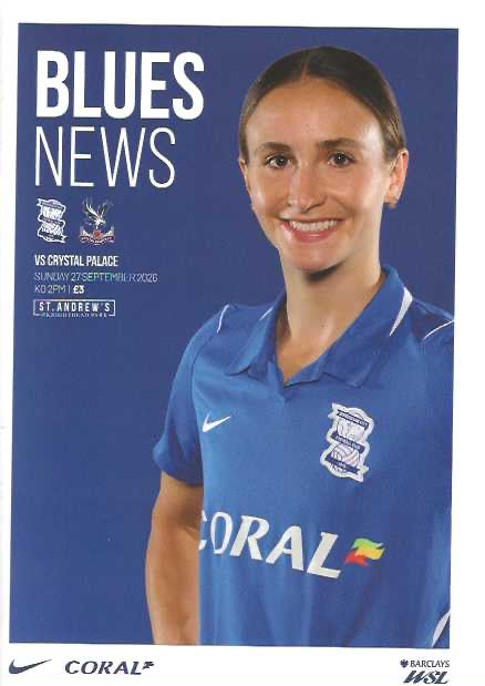 Birmingham City Women's 2026/2027 Official Home Matchday Programmes