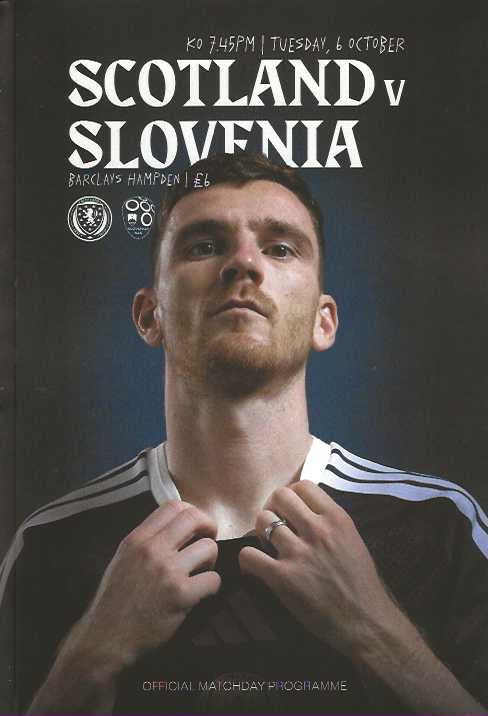 Scotland v Slovenia 2026/2027 Official Home Matchday Programme - 6th October 2026