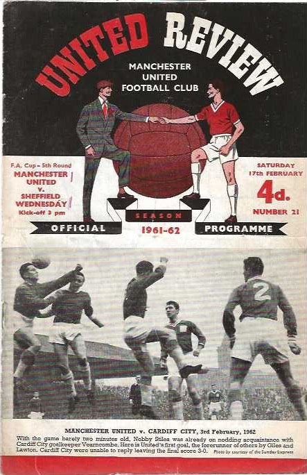 Manchester United v Sheffield Wednesday 17th February 1962 Official Matchday Programme