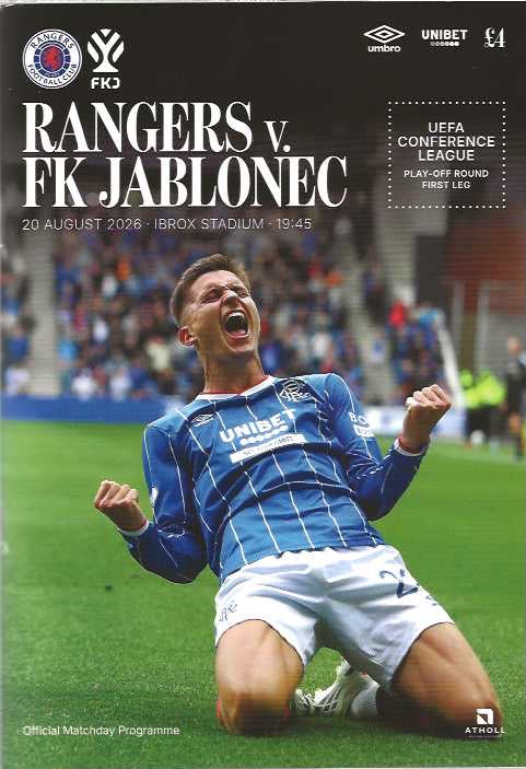 Rangers 2026/2027 Official Home Matchday Programmes