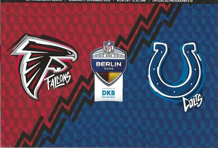 Atlanta Falcons v Indianapolis Colts 9th November 2025 Berlin Game Official Gameday Programme