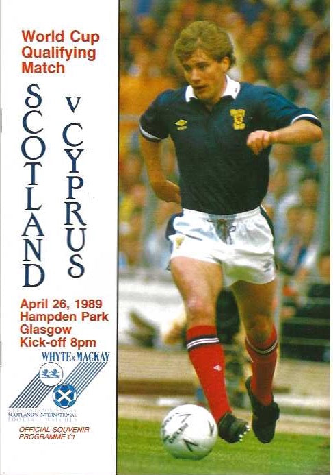 Scotland v Cyprus 26th April 1989 Official Matchday Programme