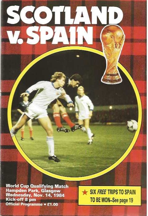 Scotland v Spain 14th November 1984 Official Matchday Programme