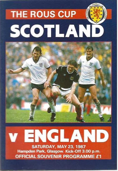 Scotland v England 23rd May 1987 Official Matchday Programme