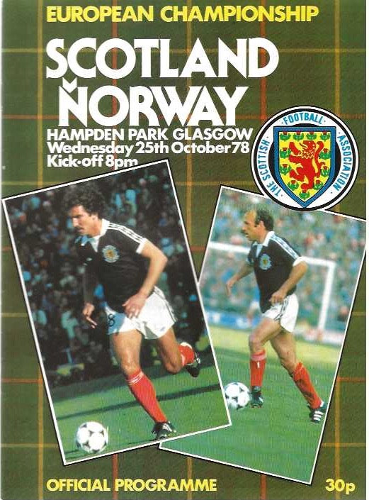 Scotland v Norway 25th October 1978 Official Matchday Programme