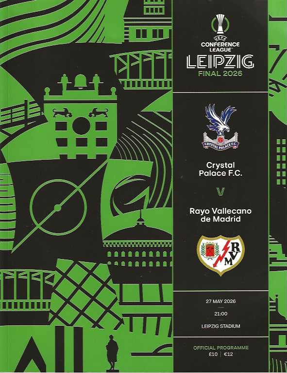 2026 UEFA Conference Final Crystal Palace v Vallecano Official Matchday Programme 27th May 2026