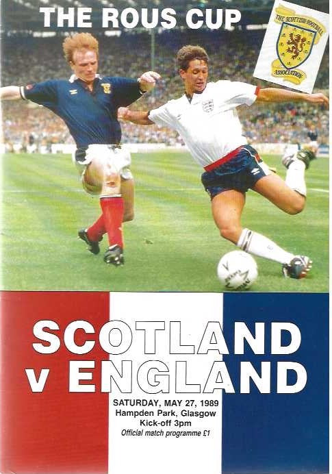Scotland v England Official Matchday Programme - 27th May 1989
