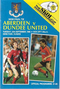 1988 Skol Cup Semi Final Aberdeen v Dundee United 20th September 1988 Official Matchday Programme
