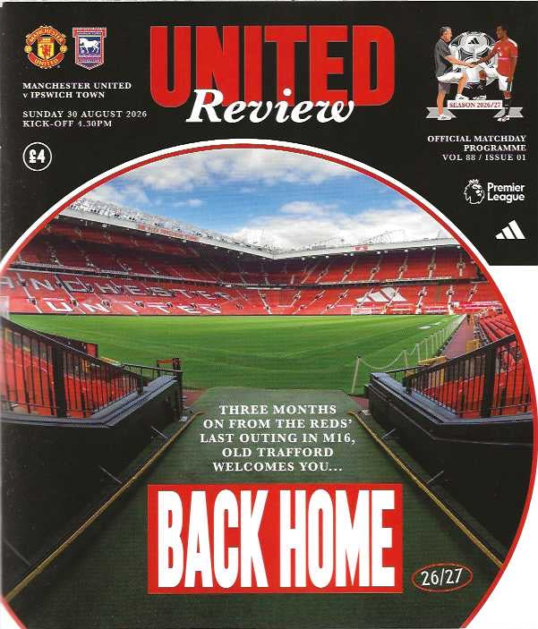Manchester United 2026/2027 Official Home Matchday Programmes
