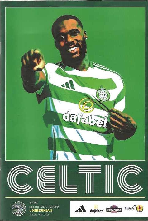 Celtic v Hibernian 9th March 2025 Official Matchday Programme