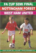1991 FA Cup Semi Final Nottingham Forest v West Ham United Official Matchday Programme 14th April 91