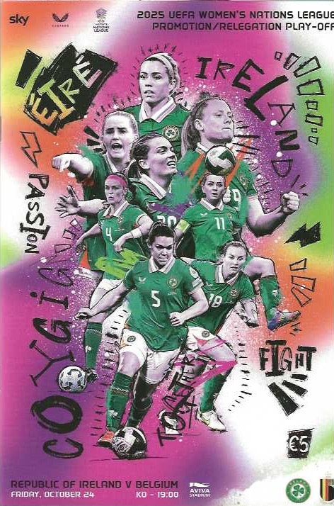 Republic of Ireland Women v Belgium Women Official Matchday Programme 2025/26 - 24th October 2025