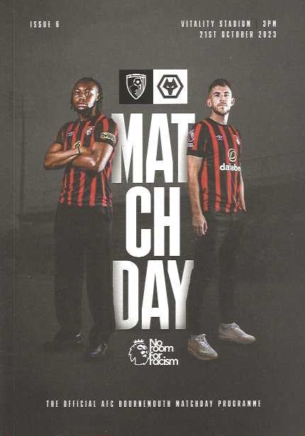 Bournemouth v Wolverhampton Wanderers 21st October 2023 Official Matchday Programme