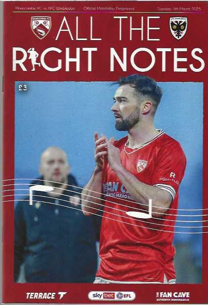 Morecambe v Wimbledon Official Matchday Programme 2024/25 - 4th March 2025