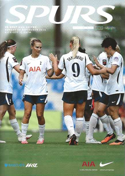 Tottenham Hotspur Women's 2026/2027 Official Home Matchday Programmes