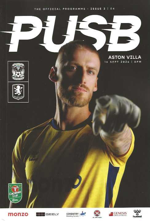 Coventry City 2026/2027 Official Home Matchday Programmes