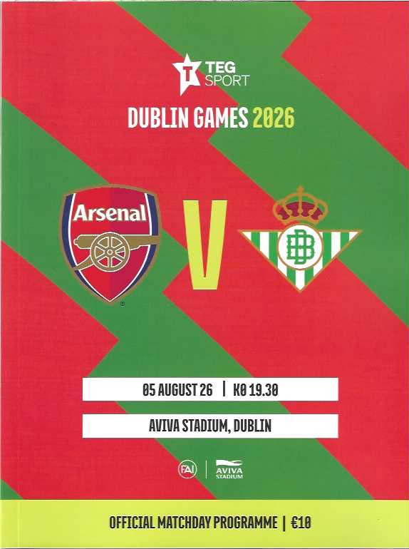 Arsenal 2026/2027 Official Home Matchday Programmes