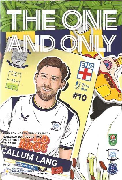 Preston North End 2026/2027 Official Home Matchday Programmes