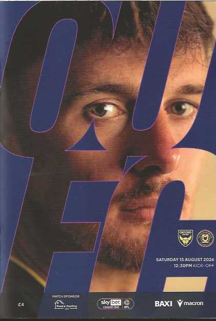 Oxford United 2026/2027 Official Home Matchday Programmes