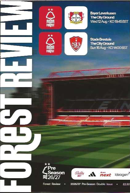 Nottingham Forest 2026/2027 Official Home Matchday Programmes
