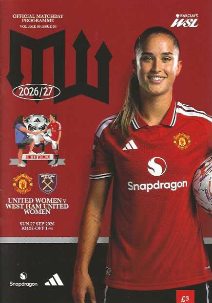 Manchester United Women's 2026/2027 Official Home Matchday Programmes