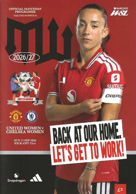 Manchester United Women's 2026/2027 Official Home Matchday Programmes