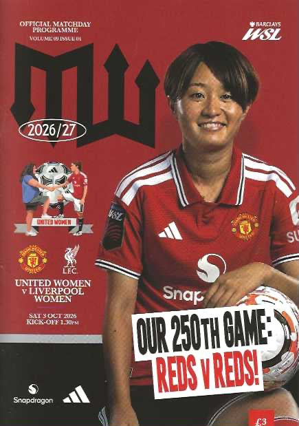 Manchester United Women's 2026/2027 Official Home Matchday Programmes