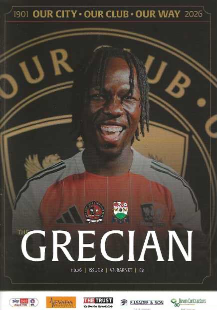 Exeter City 2026/2027 Official Home Matchday Programmes