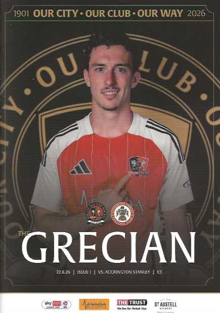 Exeter City 2026/2027 Official Home Matchday Programmes