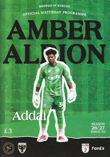 Burton Albion 2026/2027 Official Home Matchday Programmes