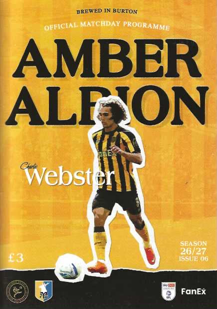 Burton Albion 2026/2027 Official Home Matchday Programmes