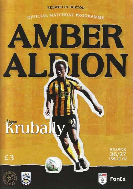 Burton Albion 2026/2027 Official Home Matchday Programmes