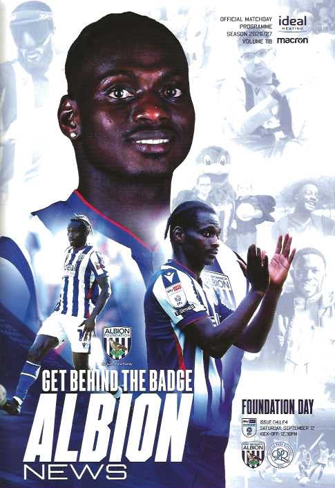 West Bromwich Albion 2026/2027 Official Home Matchday Programmes
