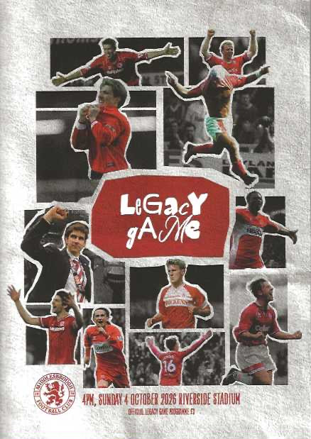 Middlesbrough 2026/2027 Official Home Matchday Programmes