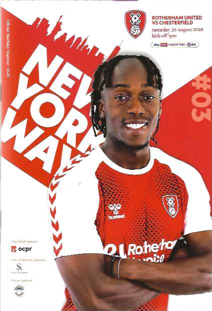 Rotherham United 2026/2027 Official Home Matchday Programmes