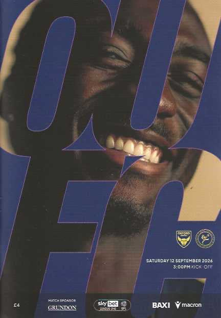 Oxford United 2026/2027 Official Home Matchday Programmes