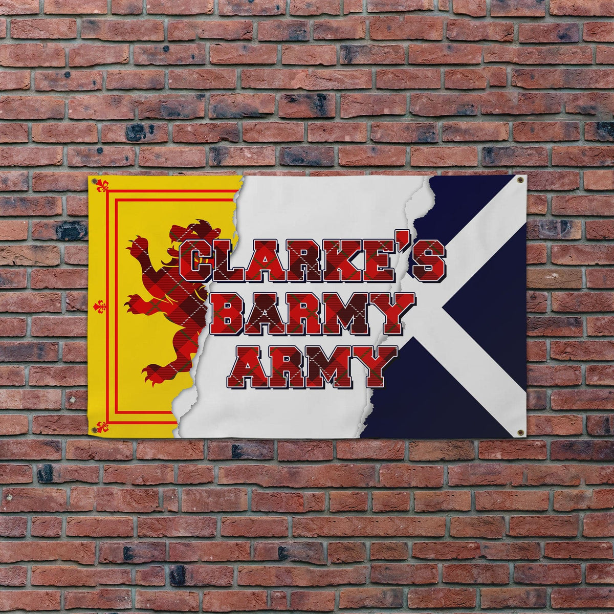 Scotland - Tartan Clarke's Barmy Army- 5 X 3 Retro Football Banner