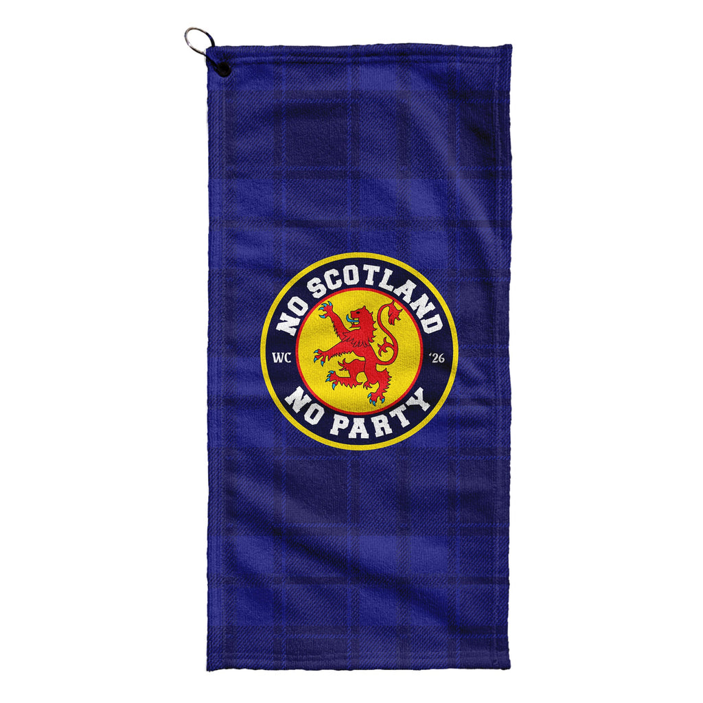 No Scotland No Party - Blue Tartan - Golf Towel