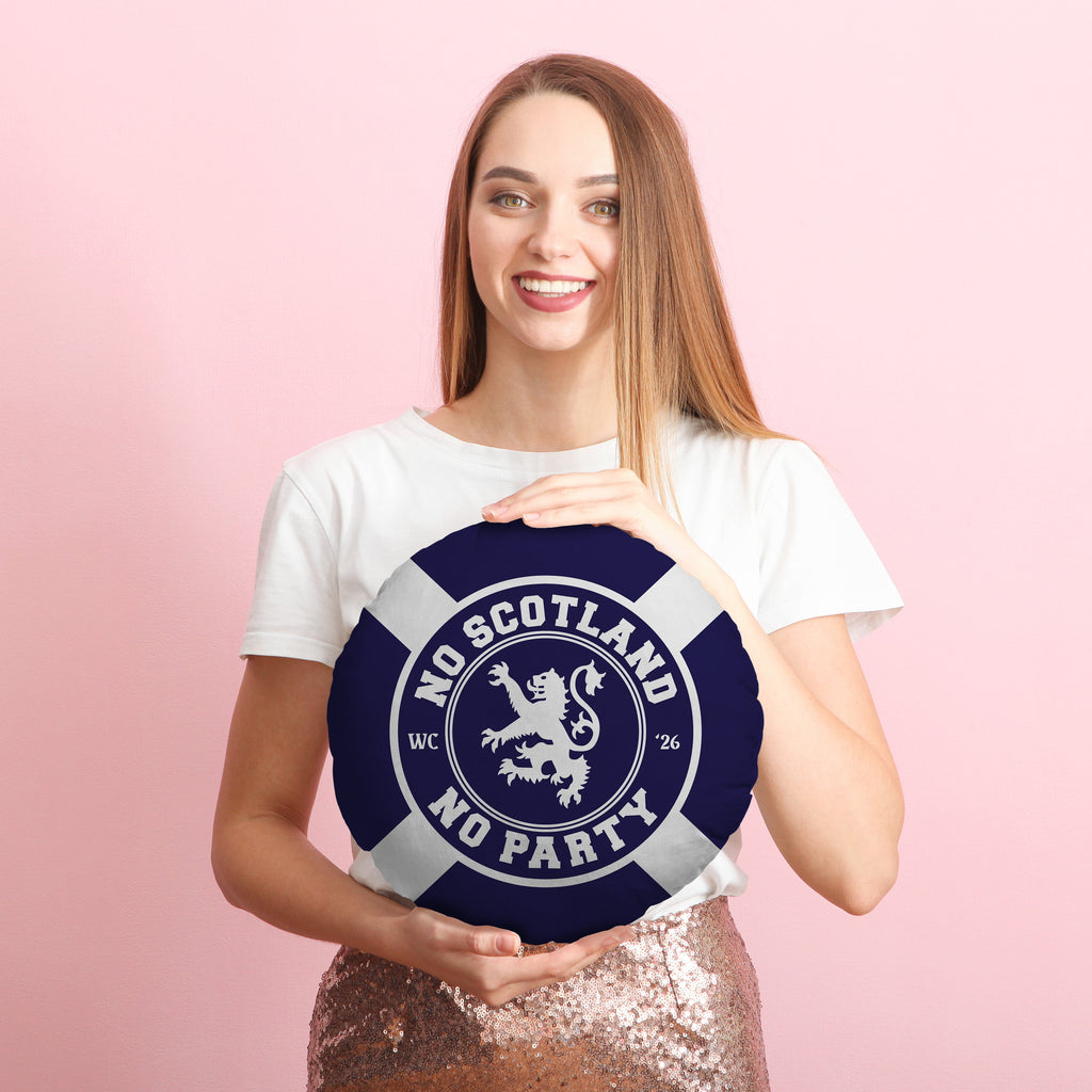 No Scotland No Party - Saltire - 14" Round Throw Cushion