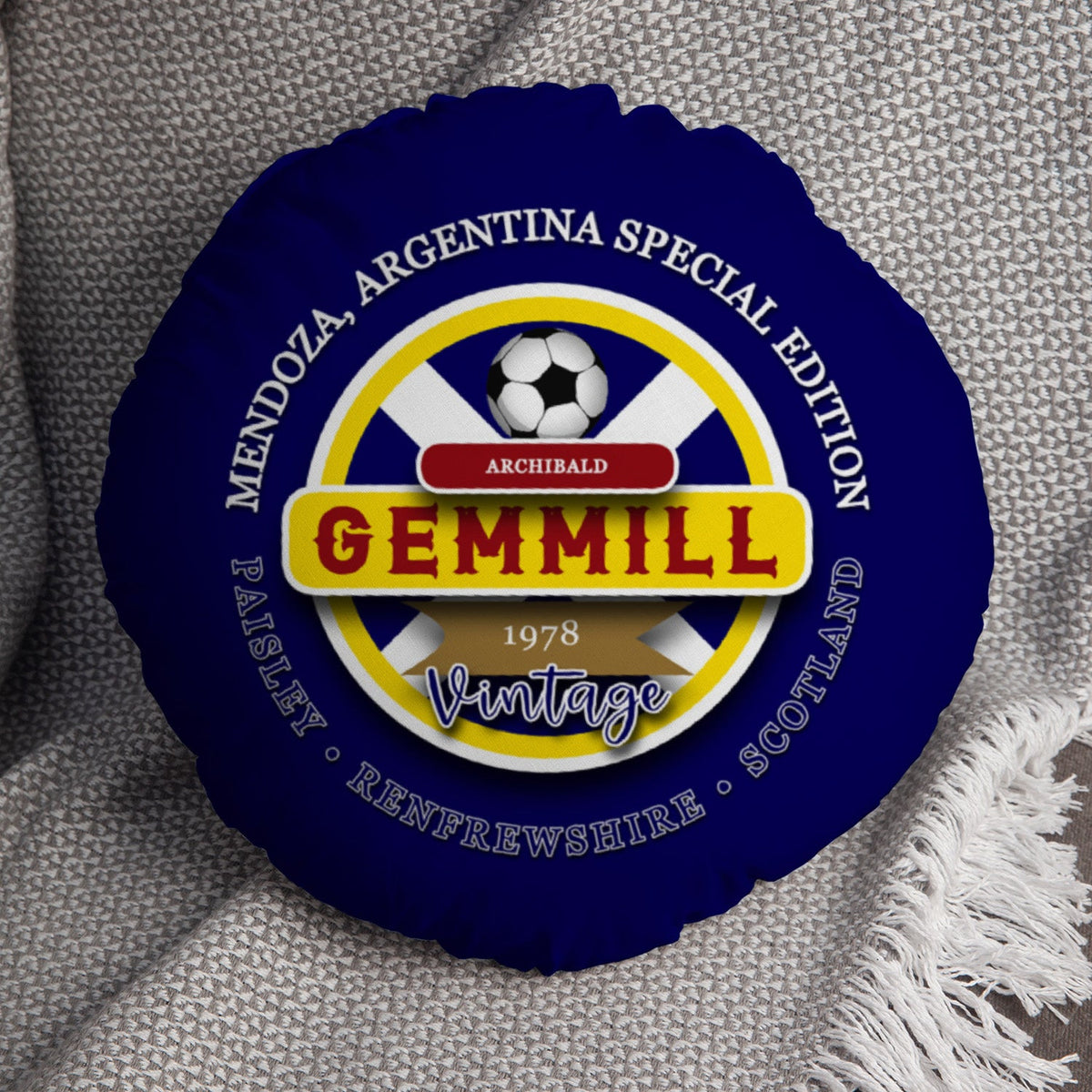 Scotland Gemmill  - Legend Collection - Circle Cushion 14"