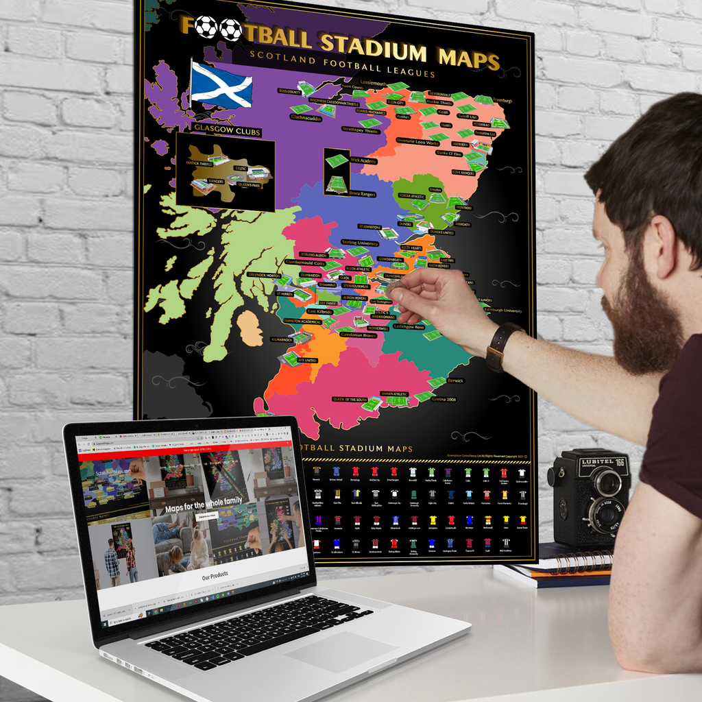 Scotland Football Stadium Scratch-Off Map