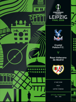 2026 UEFA Conference Final Crystal Palace v Vallecano Official Matchday Programme 27th May 2026