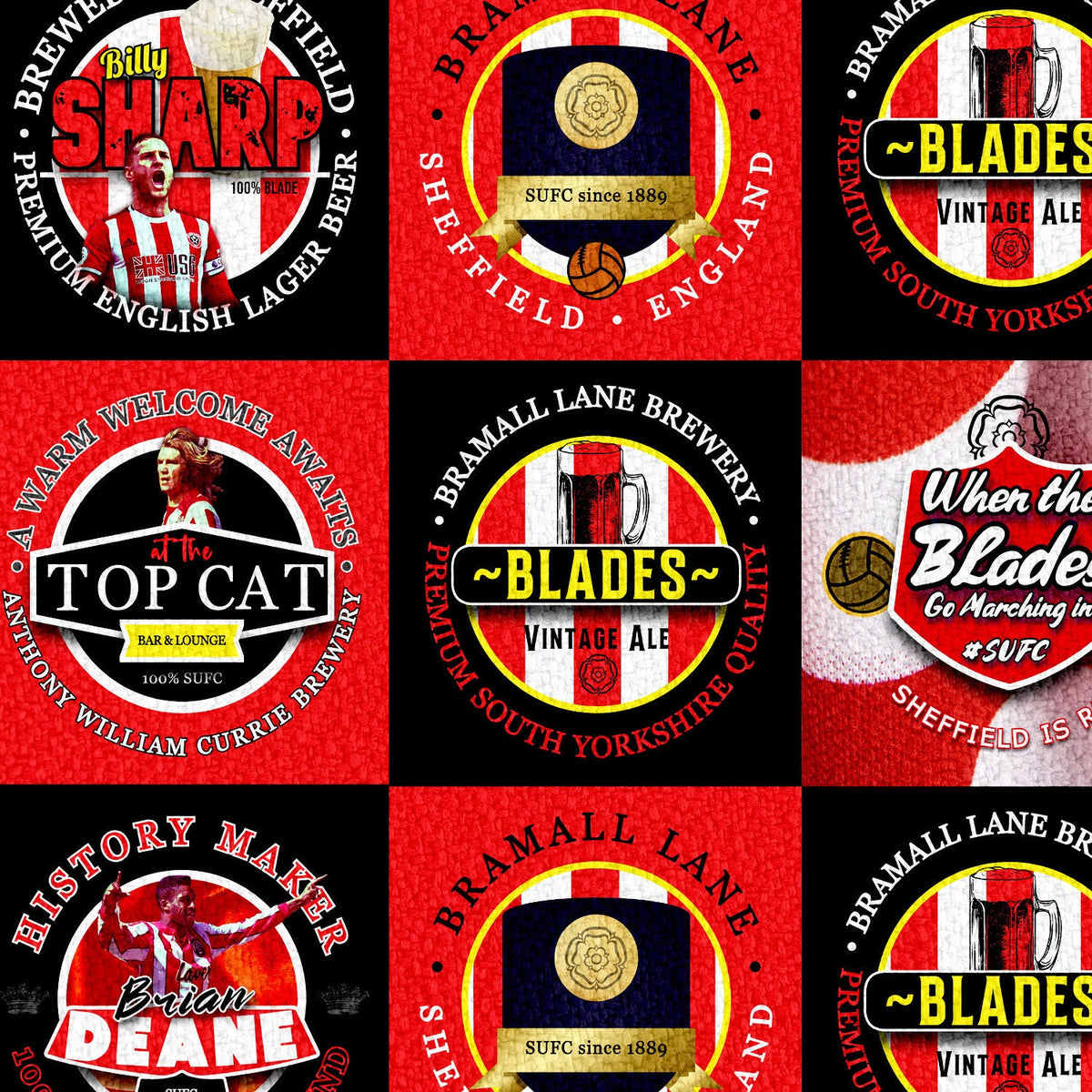 Sheffield - Football Legends - Microfibre Beach Towel - 150cm x 75cm