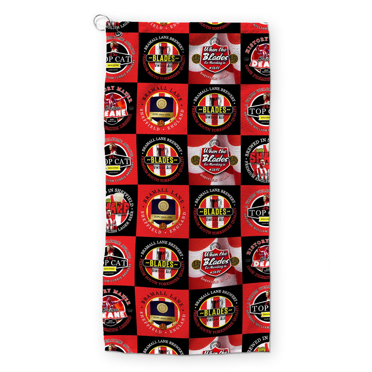 Sheffield - Football Legends - Retro Lightweight, Microfibre Golf Towel