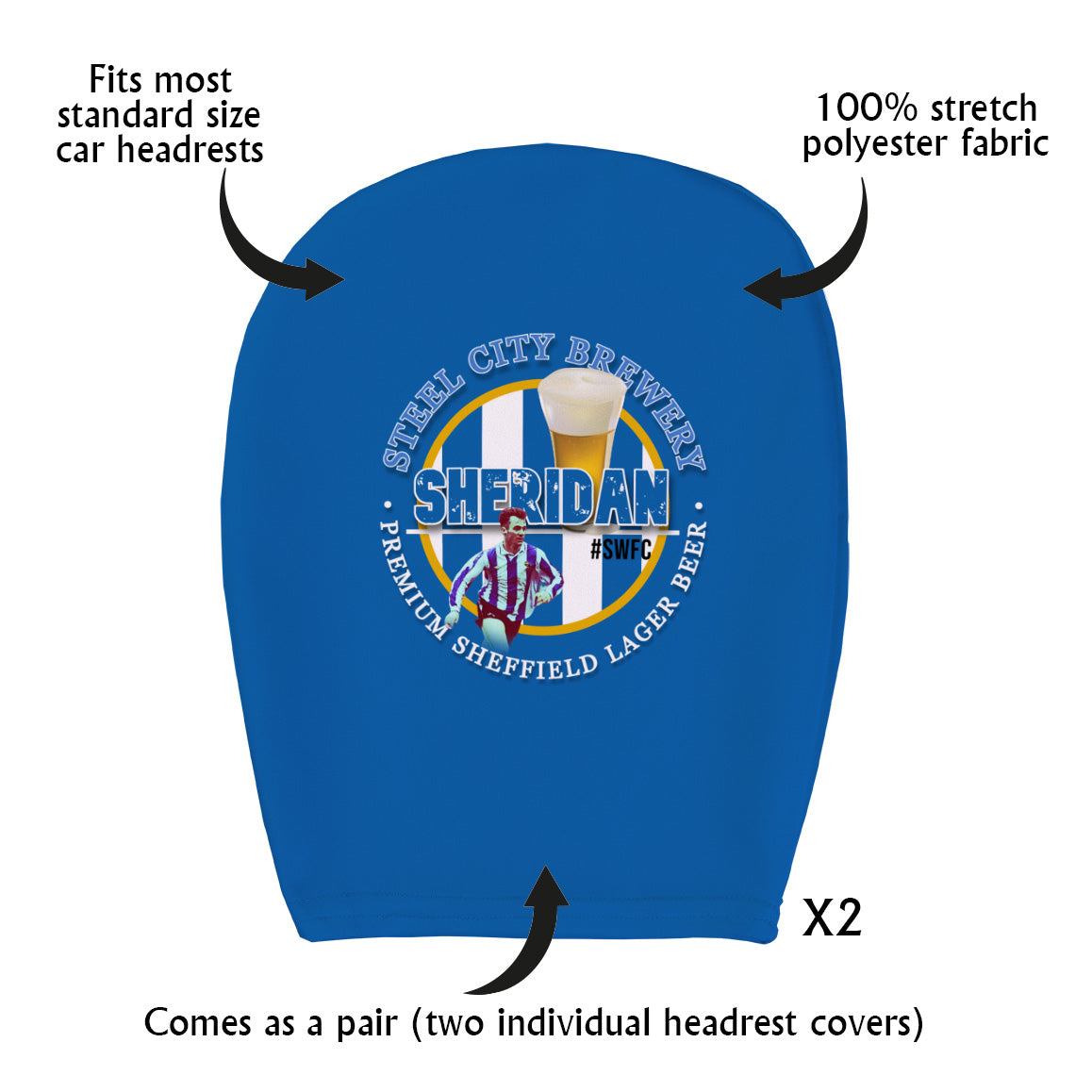 Wednesday Sheridan - Football Legends - Headrest Cover