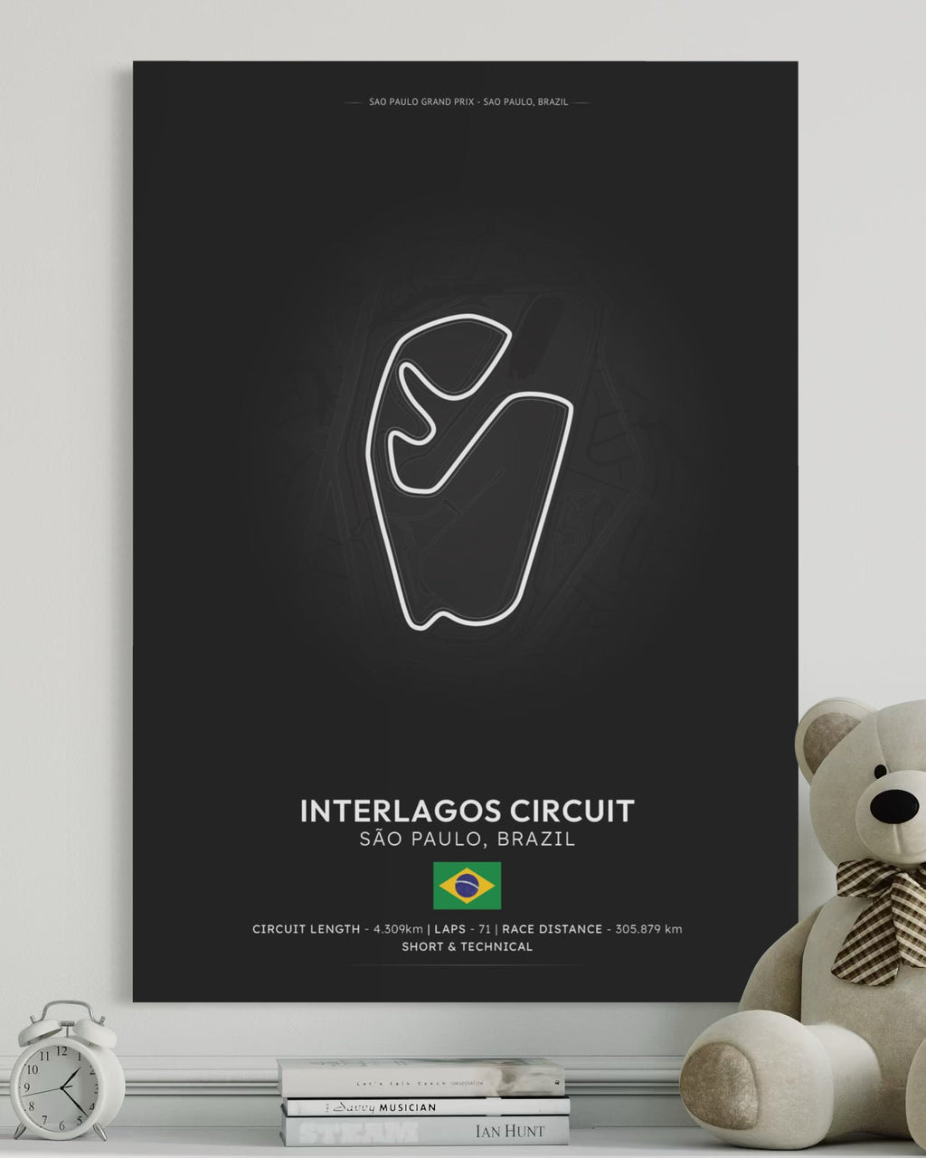 São Paulo Circuit Poster - Formula 1 Inspired Print