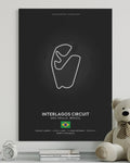 São Paulo Circuit Poster - Formula 1 Inspired Print